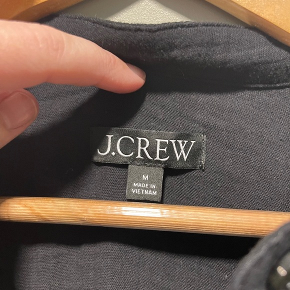 J. Crew Black Fresco Soft Gauze Button-Down Women's Shirt Medium Popover - Picture 6 of 7